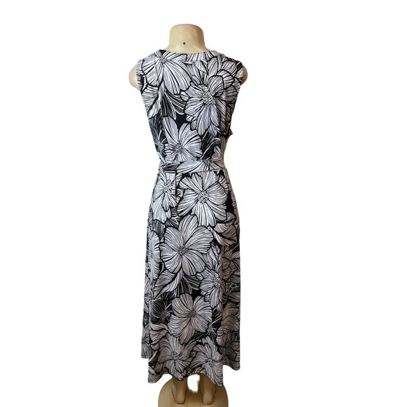 Talbots Women's Black & White Button Front Tropical Maxi Dress Sz XLP - NWT - Picture 3 of 9